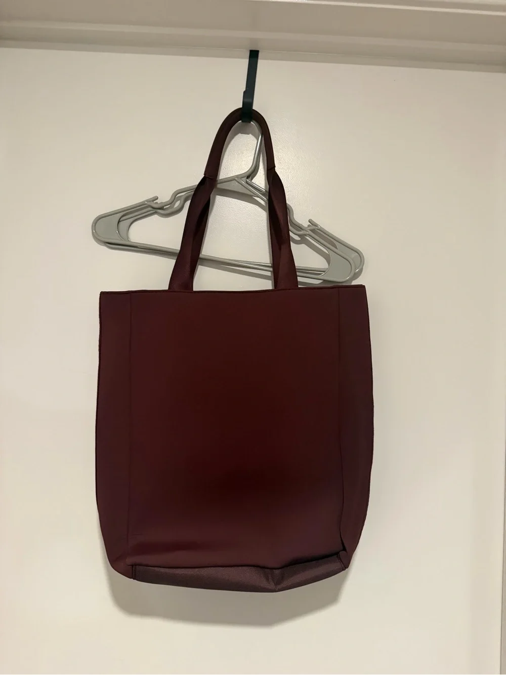 Athleta Burgundy Laptop Tote with Front Zip Pocket